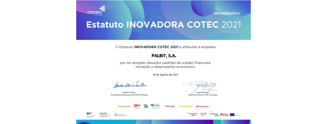 Certificate COTEC INOVADORA'21